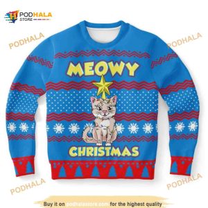 Meowy Christmas Ugly Christmas Wool Sweater