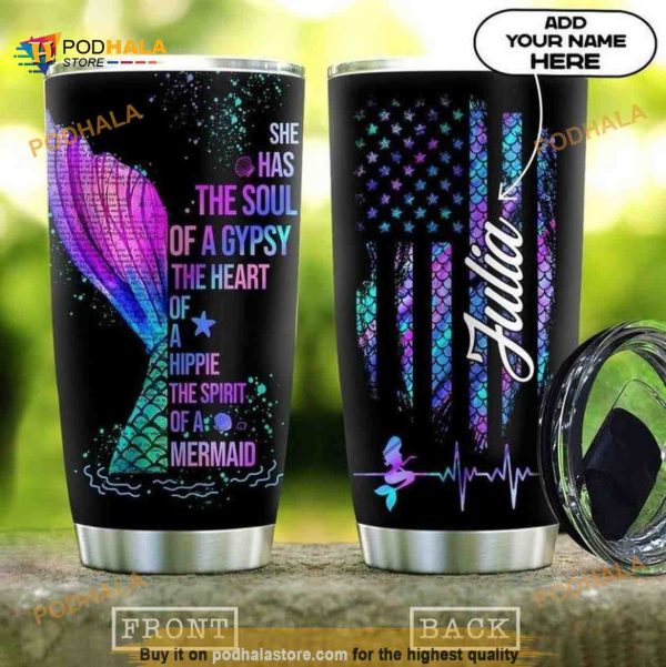 Mermaid Lover Ocean Bling Bling Personalized Coffee Tumbler