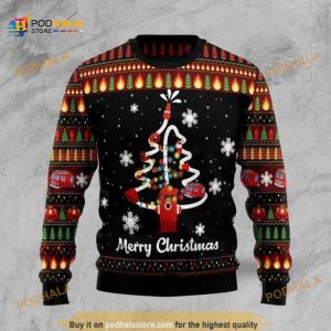 Merry Christmas Firefighter Xmas Wool Ugly Sweater