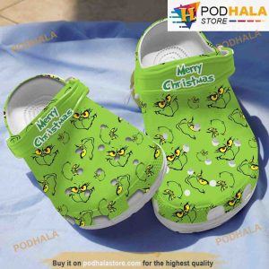 Merry Christmas Green Grinch 3D Funny Crocs