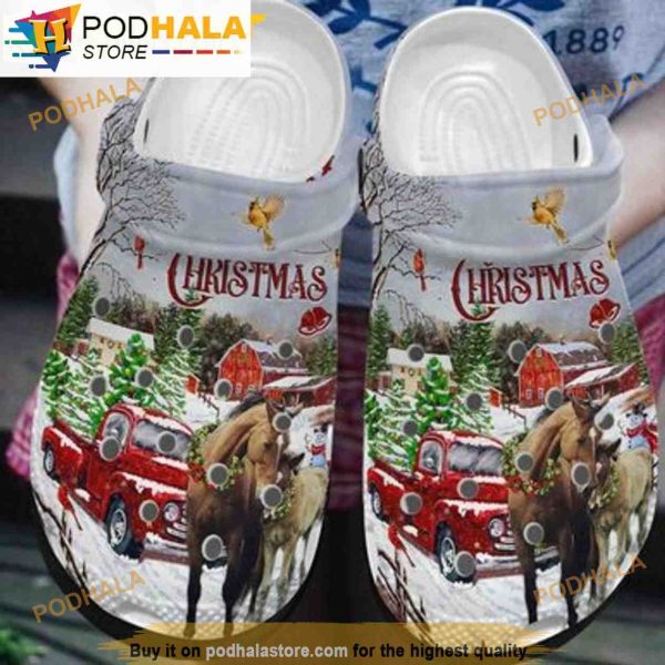 Merry Christmas Horse 3D Funny Crocs