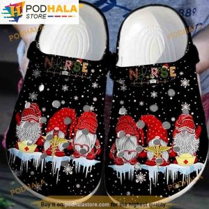 Merry Christmas Nurse Gnomes Thanksgiving 3D Funny Crocs