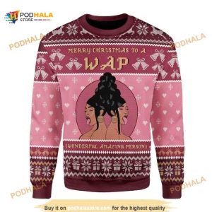 Merry Christmas To A Wap Cardi B Xmas Wool Ugly Sweater