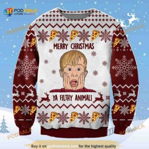 Merry Christmas Ya Filthy Animal Wool Sweater Home Alone Movie