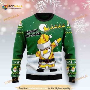 Merry Hitsmas Santa Claus Dabbing Xmas Wool Ugly Sweater