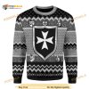 Merry Xmas Black And White Knights Hospitaller Gift For Xmas Party Ugly Christmas Sweater