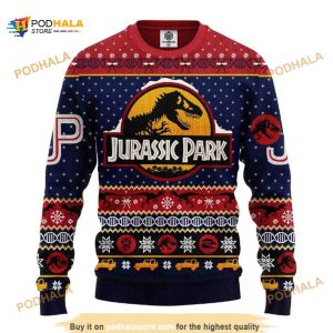 Merry Xmas Jurassic World Jurassic Park Ugly Xmas Wool Sweater