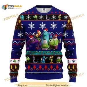 Merry Xmas Monsters University Characters Ugly Christmas Sweater