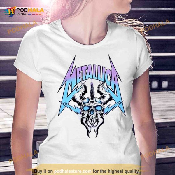 Metallica Pastel Ombre Horned Skull T Shirt