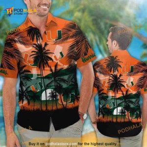 Miami Hurricanes Funny Hawaiian Shirt, Coconut Tree Gift For Beach Trip