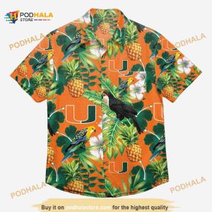 Miami Hurricanes Funny Hawaiian Shirt, Tropical Pattern Summer Beach Gift
