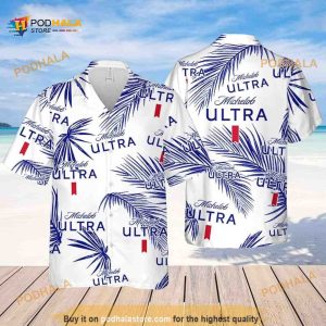 Michelob Ultra Beer Funny Hawaiian Shirt, Palm Leaves Pattern Beach Lovers Gift