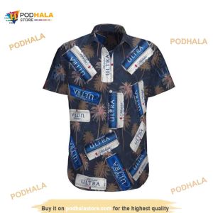 Michelob Ultra Beer Funny Hawaiian Shirt, Tropical Leaves Beach Lovers Gift