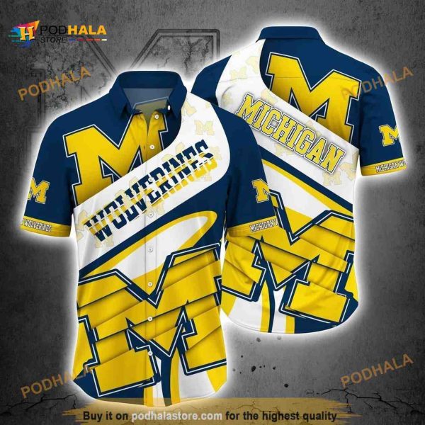 Michigan Wolverines Funny Hawaiian Shirt, Father’s Day Gift For Beach Vacation