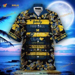 Michigan Wolverines Funny Hawaiian Shirt, Gift For College Football Fans