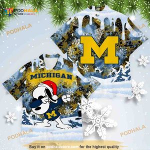 Michigan Wolverines Funny Hawaiian Shirt, Snoopy Dabbing The Peanuts Aloha Shirt