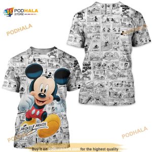 Mickey Mouse Comic Pattern Disney Cartoon Casual 3D Shirt