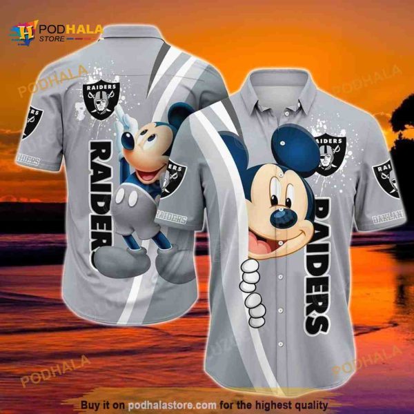 Mickey Mouse Disney Hawaiian Shirt Las Vegas Raiders NFL