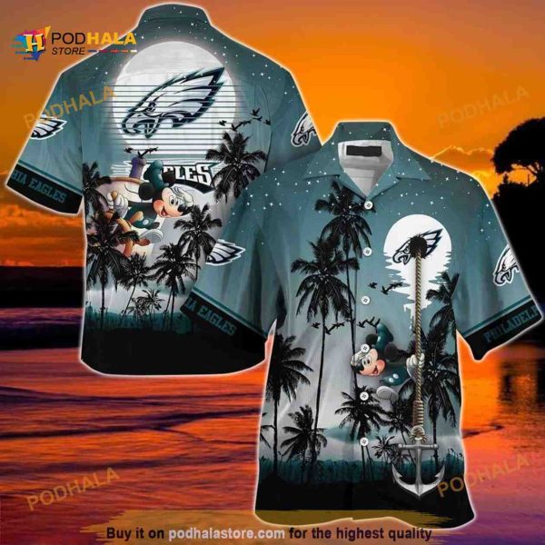 Mickey Mouse Disney Hawaiian Shirt NFL Philadelphia Eagles Summer Gift For Men