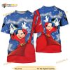 Mickey Mouse Fantasia Blue Button Overalls Disney Casual 3D Shirt