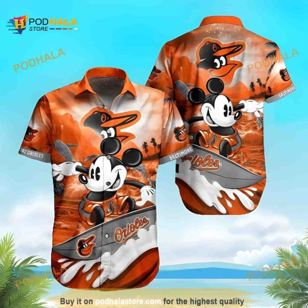 Mickey Surfing MLB Baltimore Orioles For Summer Lovers