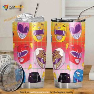 Mighty Morphin Power Rangers Helmet Coffee Tumbler, Funny Tumbler