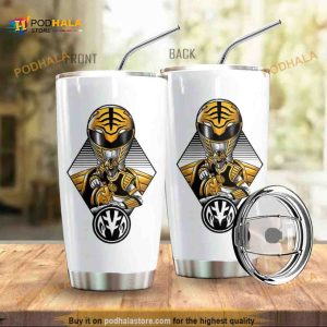 Mighty Morphin Power Rangers White Ranger Coffee Tumbler, Funny Tumbler