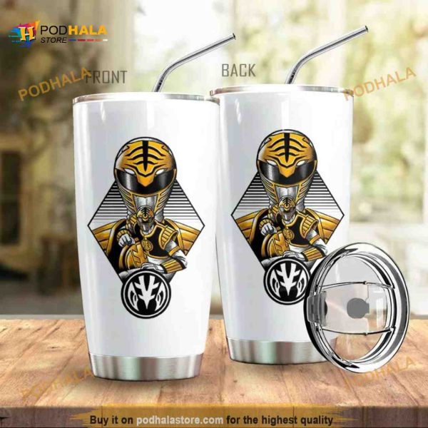 Mighty Morphin Power Rangers White Ranger Coffee Tumbler, Funny Tumbler