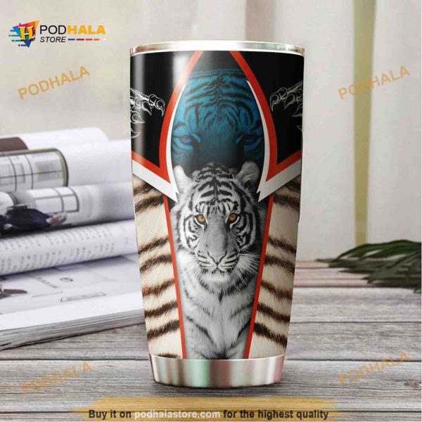 Mighty Tiger Stainless Steel Cup Coffee Tumbler, Funny Tumbler