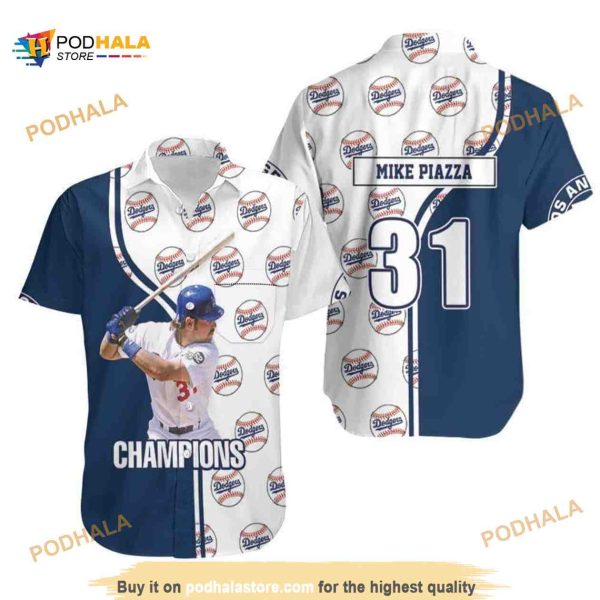 Mike Piazzas Los Angeles Dodgers Hawaiian Shirt Baseball Fans Gift