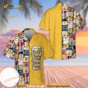 Cool Girl In The Moon Miller High Life Funny Hawaiian Shirt