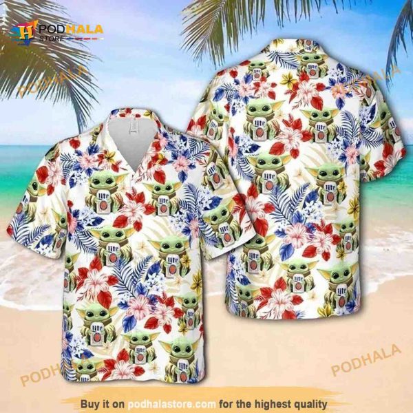 Miller Lite Hawaiian Shirt, Baby Yoda Star Wars For Summer Lovers Aloha Shirt