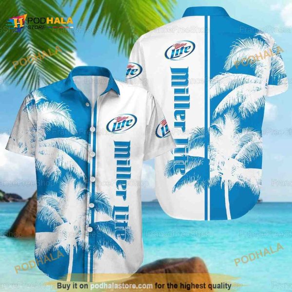 Miller Lite Hawaiian Shirt, Summer Gift For Beach Lovers