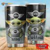 Mini Baby Yoda Custom Name Gift Travel Coffee Tumbler