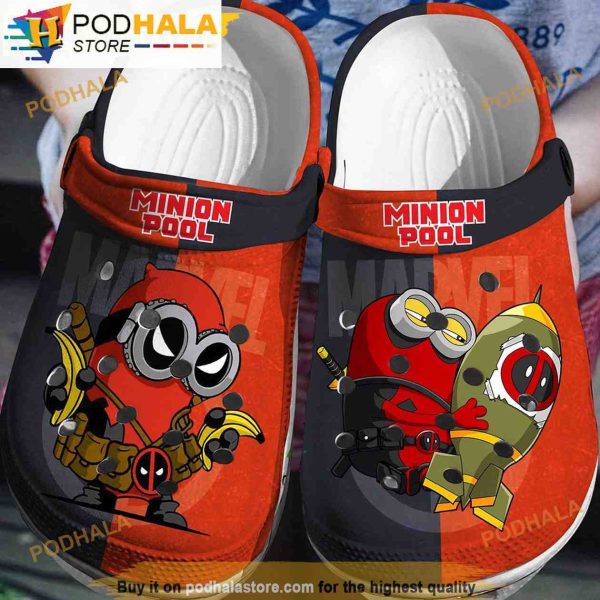 Minions X Deadpool 3D Funny Crocs Clog Shoes