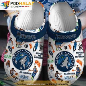 Minnesota Timberwolves Nba White 3D Funny Crocs Clog Shoes