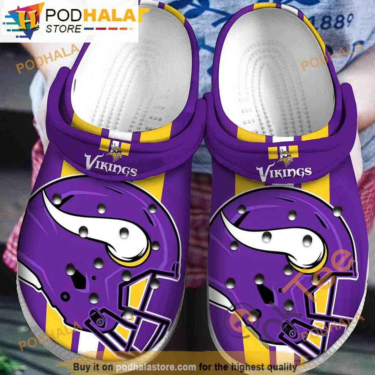 Minnesota Vikings Gifts 3D Funny Crocs Clog Shoes - Bring Your Ideas,  Thoughts And Imaginations Into Reality Today