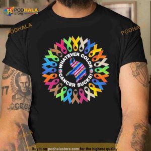 Minnesota Vikings whatever color cancer sucks nfl 2023 Shirt 2