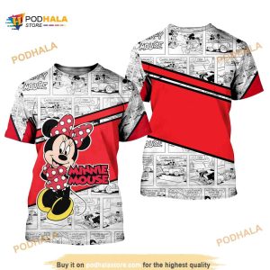 Minnie Mouse Jordan Red White 3D Shirt