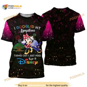 Minnie Mouse Quotes Pink Black Pattern Disney Cartoon 3D Shirt