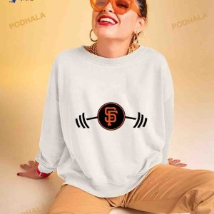 Mitch Haniger wearing San Francisco Giants Barbell Shirt