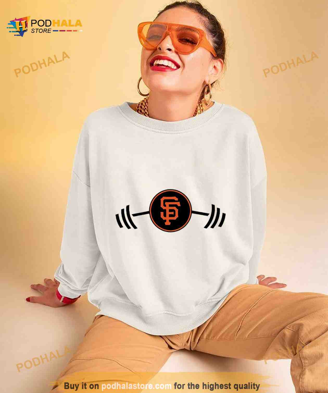 Mitch Haniger wearing San Francisco Giants Barbell Shirt - Bring