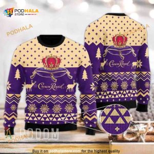Modern Crown Royal Drink Lover Merry Xmas Ugly Wool Sweater