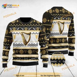 Modern Guinness Drink Lover Merry Xmas Ugly Wool Sweater