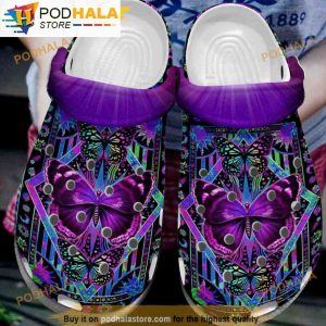 Mom And Daughter Colorful Butterfly 3D Funny Crocs