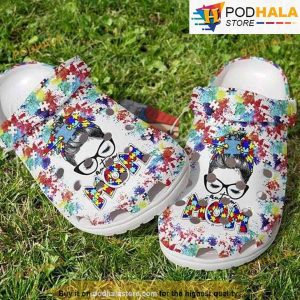 Mom Messy Bun Puzzle Pieces Paint Color 3D Funny Crocs