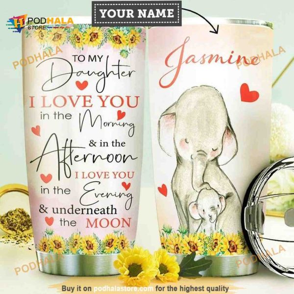 Mom To Daughter Elephant Personalized Coffee Tumbler