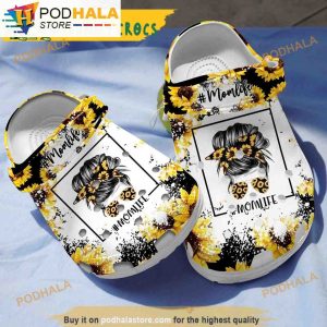 Momlife Sunflower Gifts 3D Funny Crocs