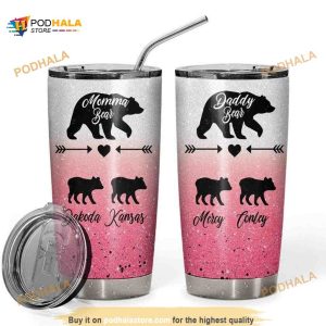 Momma Bear Gift Travel Coffee Tumbler All Over Print 3D