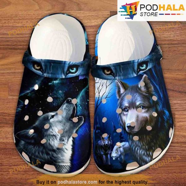 Moon Night Wolf Crocs